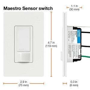 Lutron Maestro Occupancy Sensor Switch, Model MS-OPS5M-WH 4 Lutron Maestro Occupancy Sensor Switch, Model MS-OPS5M-WH - Image 4