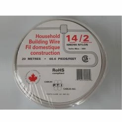 PTI Cables Household Building Wire, NMD90, 14/2 20m